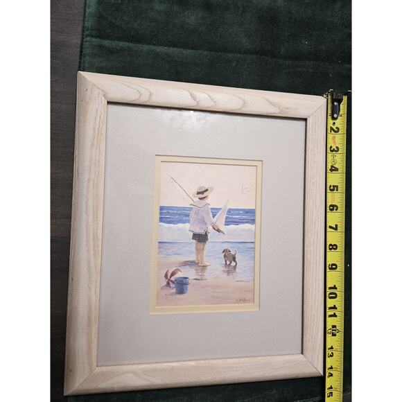 Framed Art Print Crista Kieffer Boy At The Beach Vintage - Picture 10 of 12